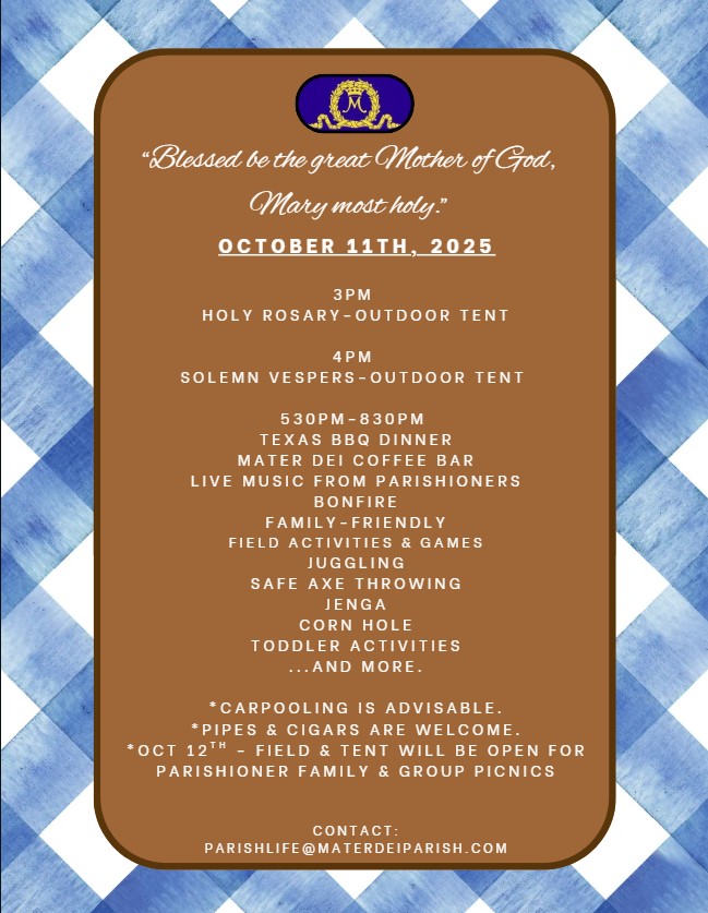 Mater Dei Parish Anniversary Celebration Information
